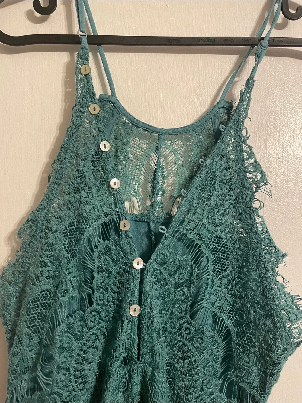 Free People Lace Mini Dress Teal
